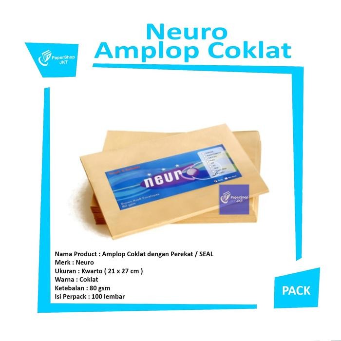

SARI Neuro Amplop Coklat Ukuran Kwarto [ 21 X 27 Cm ] Seal - Pack