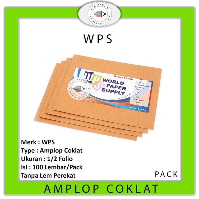 

SARI Wps - Amplop Coklat Polos Ukuran 1/2 Folio - Pack