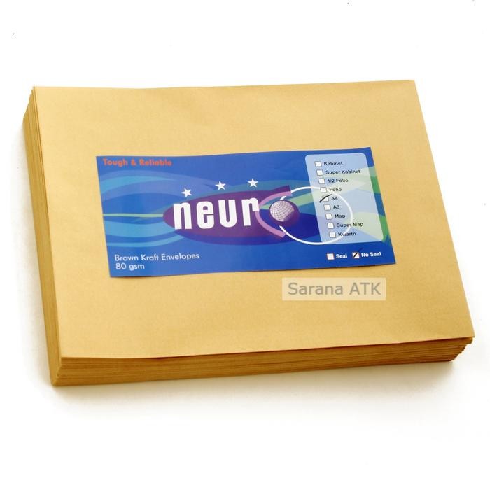 

SARI Neuro Amplop Coklat Ukuran A4 Non Seal - Tanpa Perekat - 1 Pack