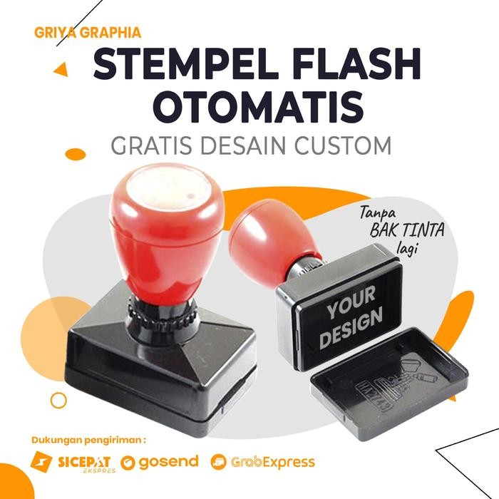 

5WUM Stempel Otomatis Flash Desain Custom Cetak Kilat