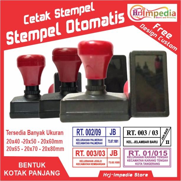 

5WUM Cetak Stempel Otomatis Kotak Persegi Panjang Stempel Bisa 1-5 Warna