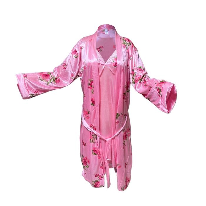 Sorex Underwear - [ Redpink ] Kimono Dress Stelan Lingerie Looks Sweet Romantic Wanita Dewasa