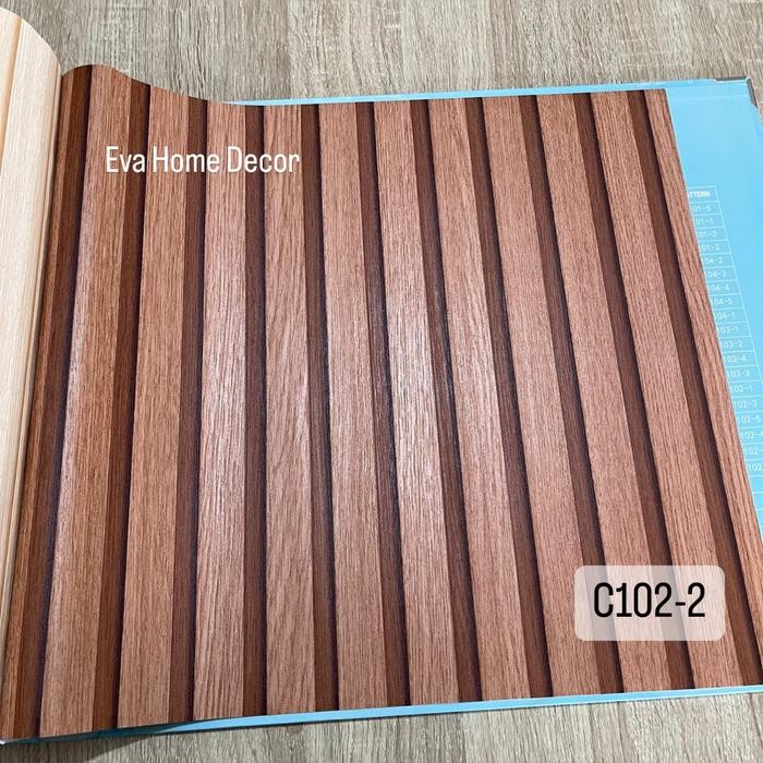 Wallpaper Premium Vinyl Dinding Motif Kayu Silver Abu Coklat Aesthetic