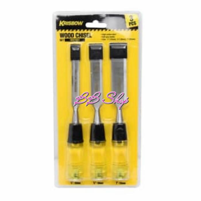 Paling Laris Krisbow Pahat Kayu 3 Pcs - Wood Chisel Set 3 Pcs