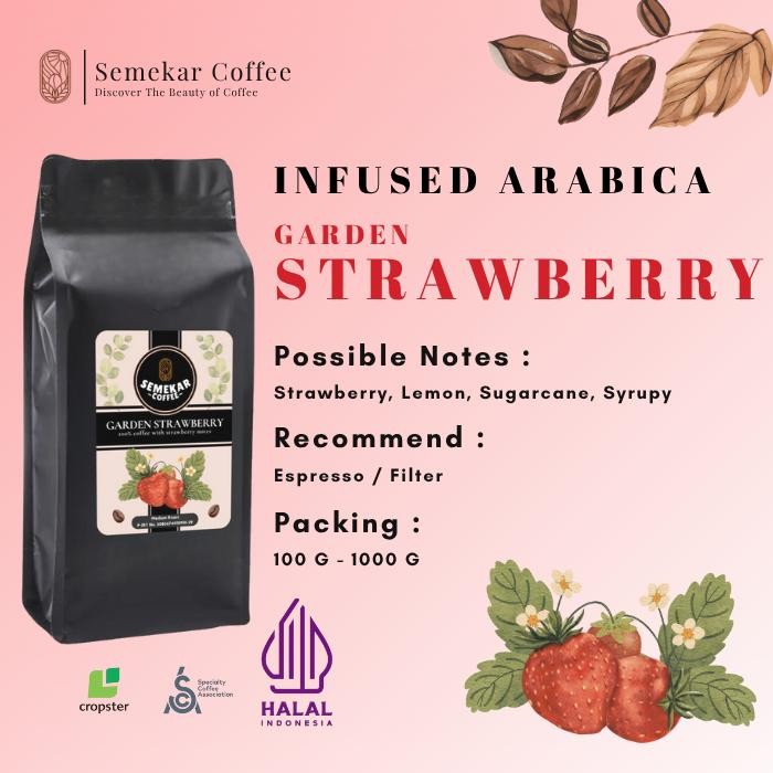 

Strawberry Garden Coffee Natural Anaerobic Kopi Semekar Exclusive Premium Roasted Beans Sangrai Biji