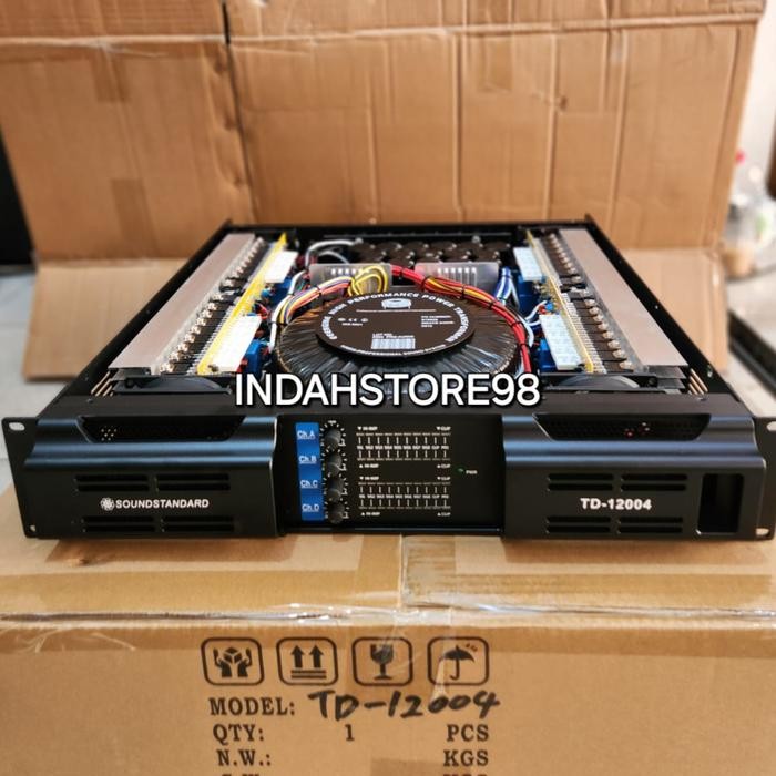POWER 4 CHANNEL SOUNDSTANDARD TD12004 CLASS H 4X1200W POWER BUILT UP SOUNDSTANDARD TD 12004