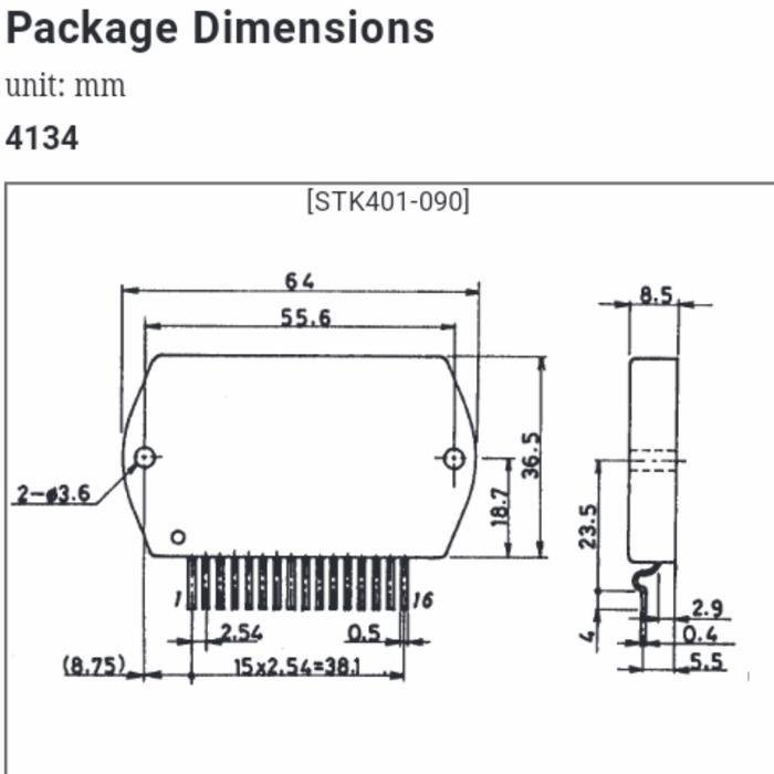 STK401-090 STK401 - 090 AF POWER AMPLIFIER 50W X 2