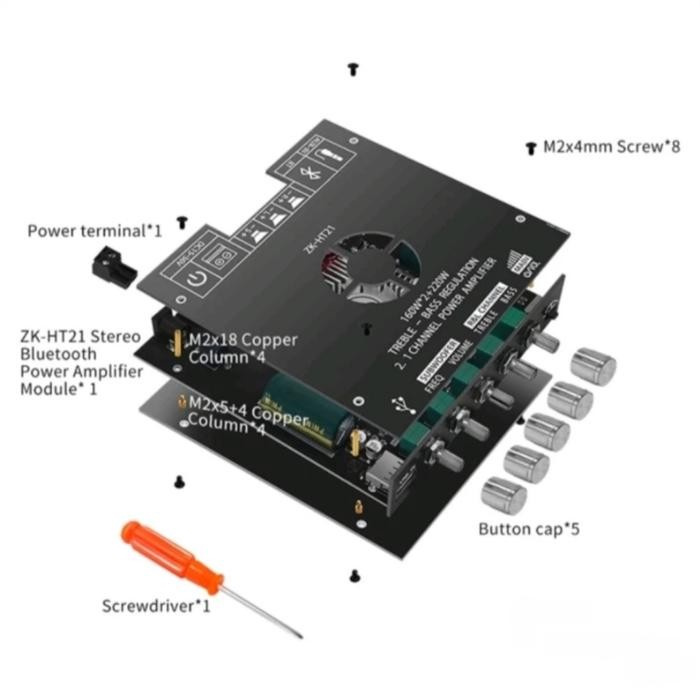 ZK-HT21 160WX2 + 200W AMPLIFIER 2.1 160WX2 + 200W BLUETOOTH