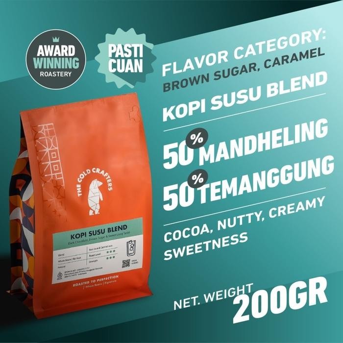 

Kopi Susu Espresso Blend Minuman Kekinian Biji Bubuk Arabica 50% Robusta 50% Roasted Coffee Beans