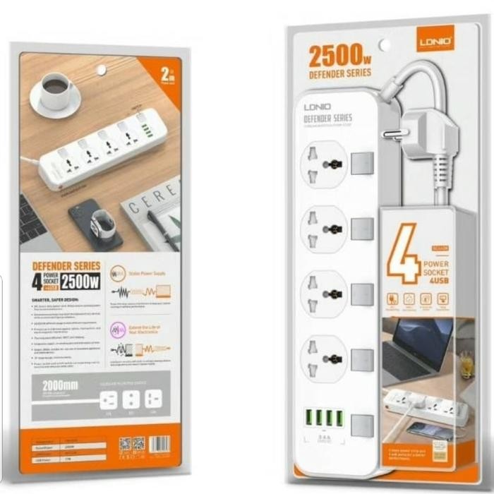 LDNIO SC4408 UNIVERSAL POWER SOCKET 4 USB PORT