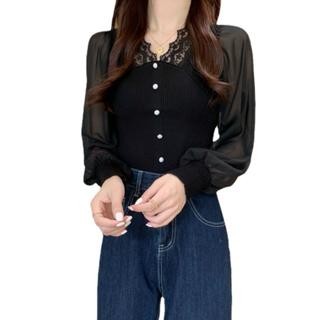 Atasan Blouse Rajut Wanita Renda Import (A171)/ Atasan Rajut Korean