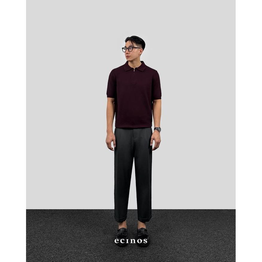 ECINOS Man - Knitted Polo Zip Top (Man Version) Baju Pria Kaos Pria