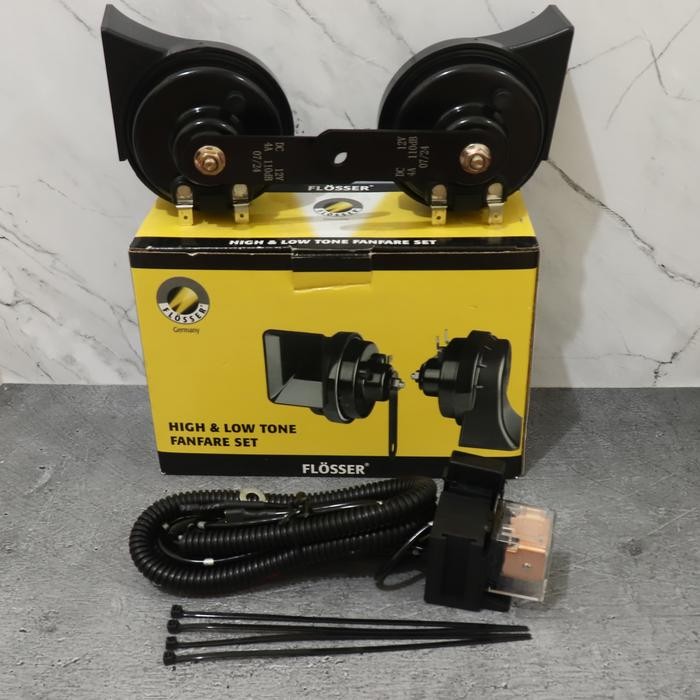 KLAKSON FLOSSER GERMANY + KABEL SET KLAKSON UNTUK MOBIL / MOTOR