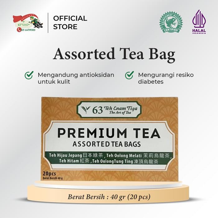 

Teh 63 Premium Assorted Tea 20Pcs Varian Mix Teh Premium Kemasan Celup