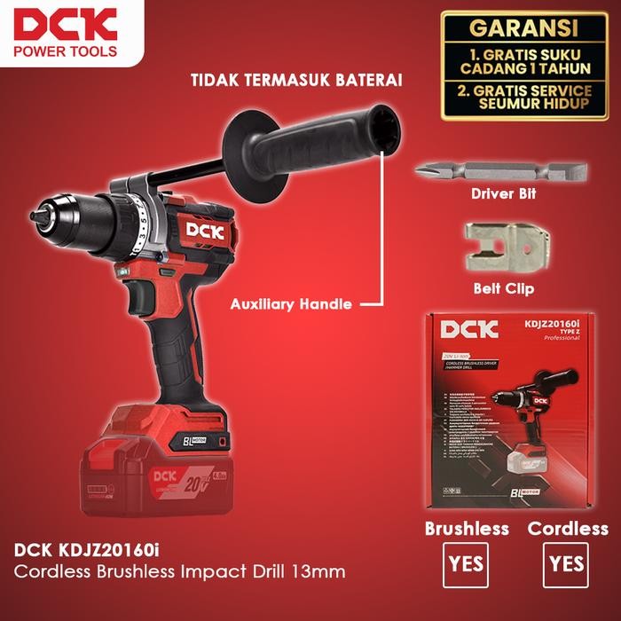 DCK KDJZ20160i Cordless Brushless Impact Drill / Mesin Bor Impact Baterai 13mm