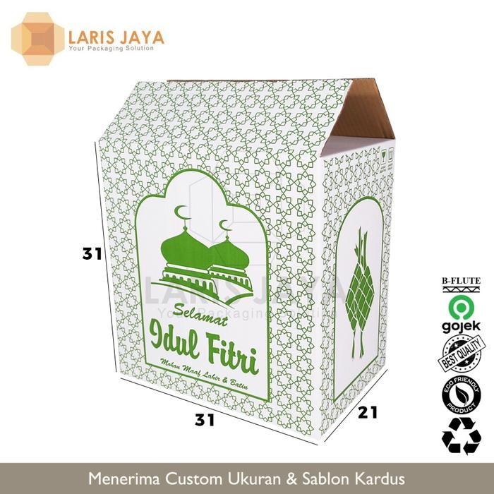 

Kardus Lebaran Hampers Putih Box Parcel Dus Parsel Sembako Idul Fitri 31 x 21 x 31 cm Ukuran Sedang