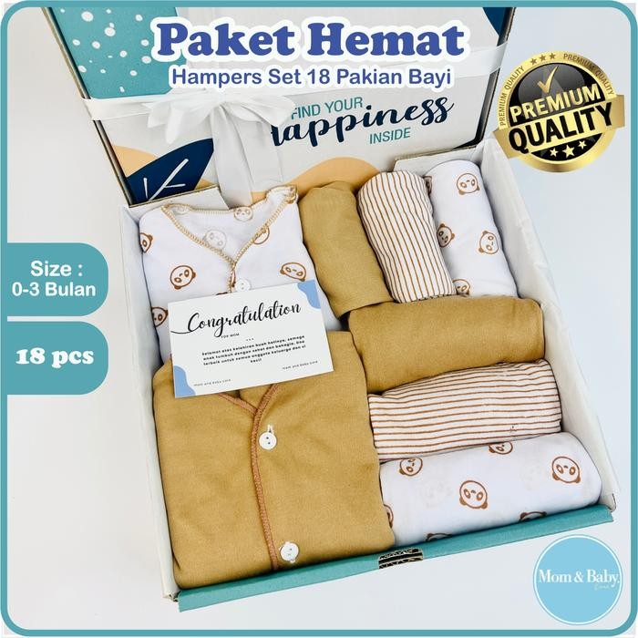 

( FREE PAPERBAG ) Hampers Bayi Set 18 Pcs Baju Bayi Kado Lahiran Anak Perempuan Laki Laki Parcel