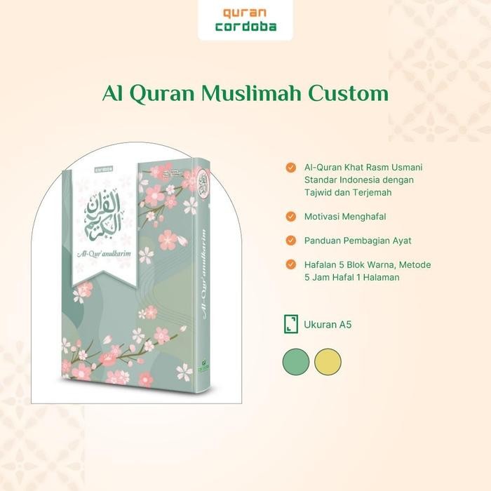 Diskon Al Quran Muslimah Custom Nama Ukuran A5 Quran Cordoba