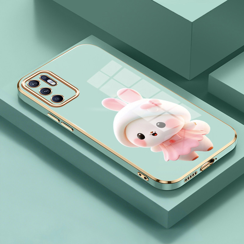 Casing Untuk OPPO Reno 6 4G Reno 6 5G Case Casing HP Kasing pola Kelinci Lucu Kesing Silikon Softcas