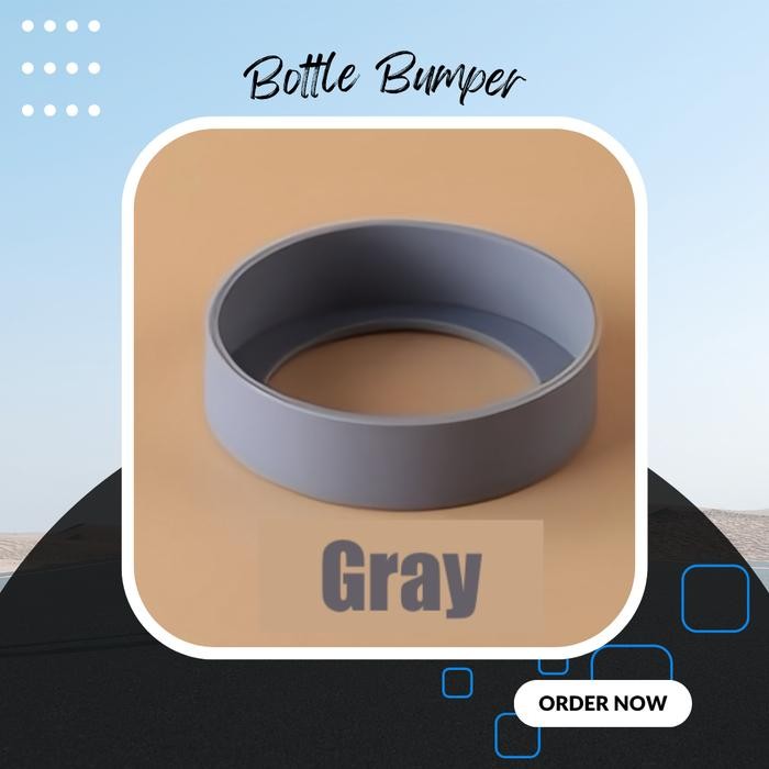 Bottle Bumper (ukuran 8cm) Bumper Polos Silicon Pelindung Bawah Botol / Tumbler, Anti Slip, Anti