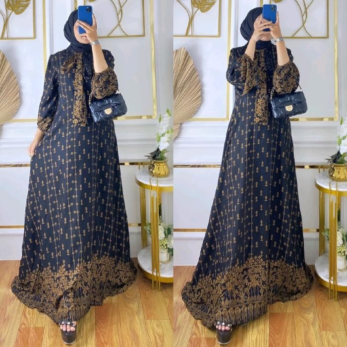 Gamis Wanita Muslim Rayon Shalma Dress Baju