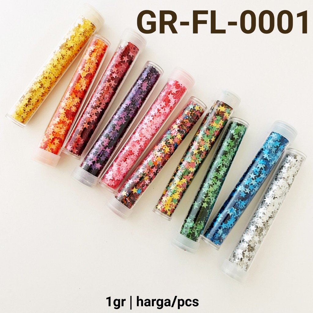GR-FL-0001 Sprinkles glitter borci kertas emas bintang edible import (sprinkles)