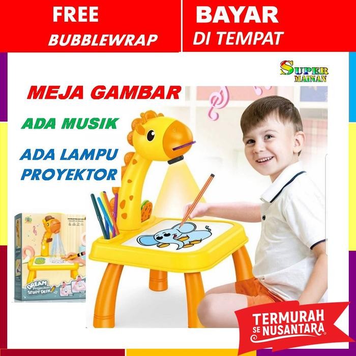 MAINAN EDUKASI ANAK UMUR 2 3 4 TAHUN MEJA MENGGAMBAR ANAK LAKI LAKI - PINK