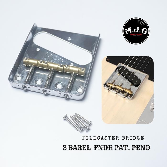 tremolo saddle bridge gitar elektrik telecaster FNDR with 3 barel saddle