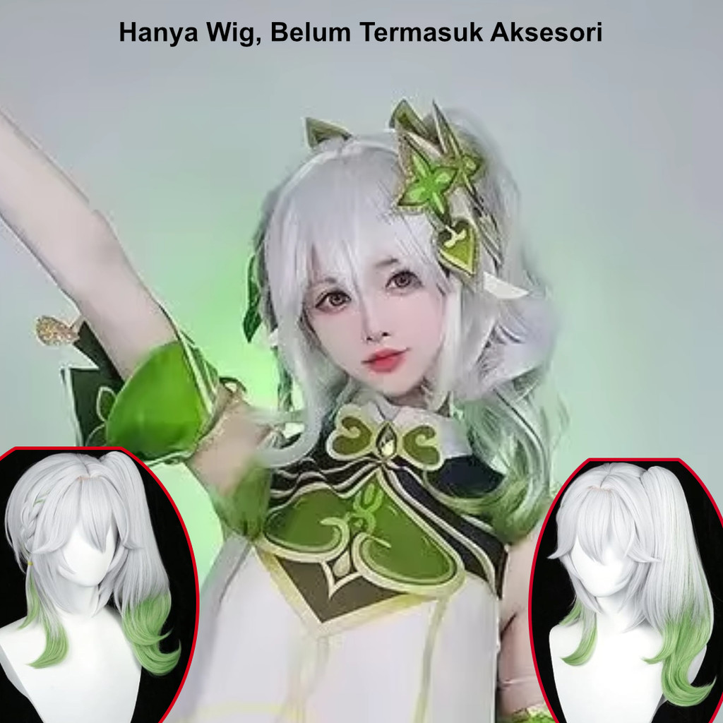 DIANRUO Wig Rambut Palsu Genshin Impact Nahida Kusanali Cosplay - DR161