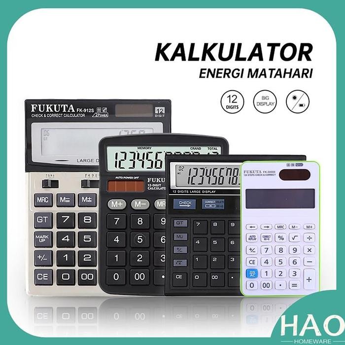 

[HAO] Kalkulator Energi Matahari 12 Digit / Kalkulator Electronik / Kalkulator Kecil / Kakulator