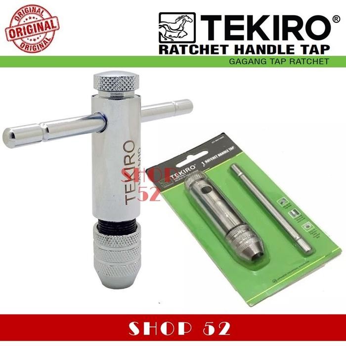 Tekiro Handle Tap Ratchet M3-M10 Handel Tap Racet M5-M12 Gagang Tap