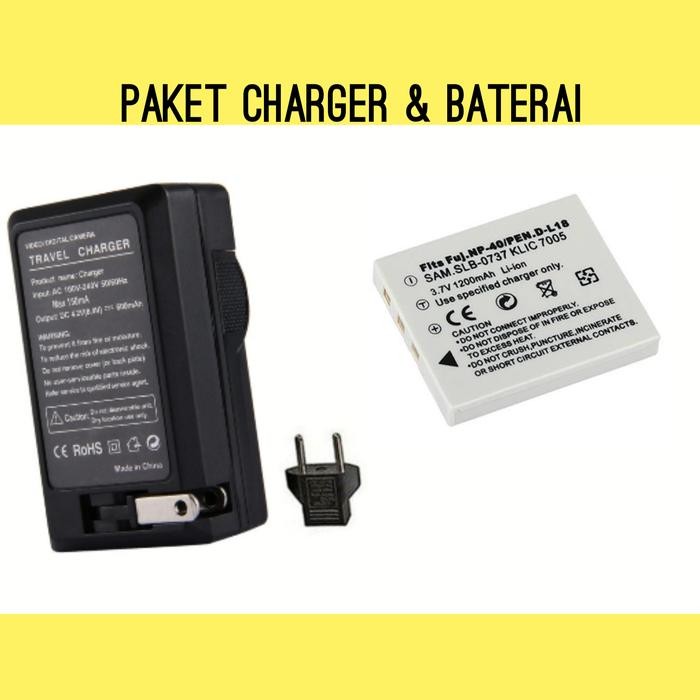 PAKET CHARGER & BATERAI FUJIFILM NP-40 - CASAN CARGER BATRE BATTERY