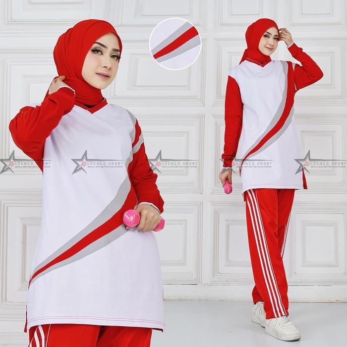 pita Setelan Baju Olahraga Senam Model Tunic Sport Wanita / Seragam Stelan Kaos Training olahraga