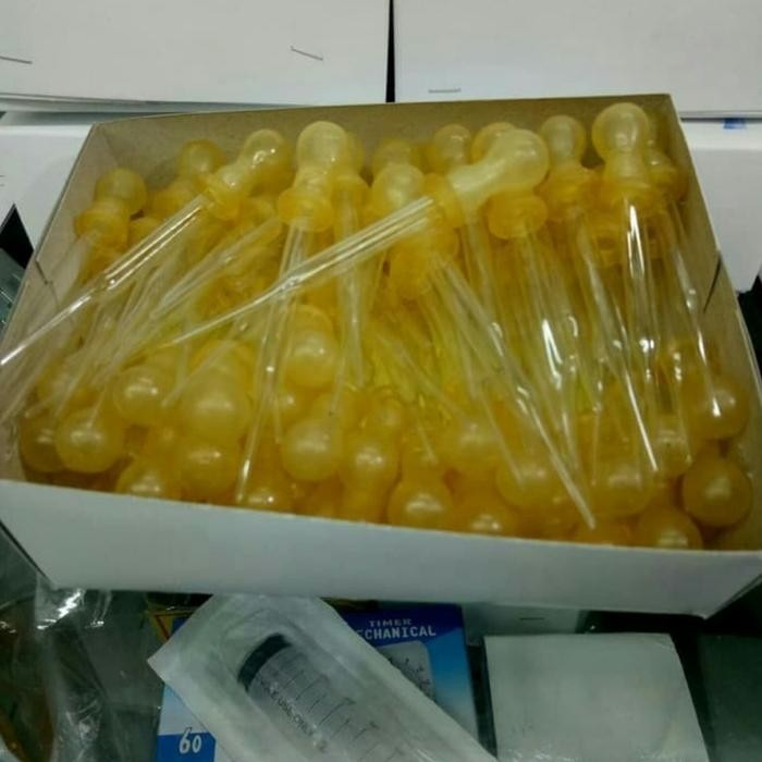 PIPET TETES PENDEK DOT KUNING / PIPET KACA