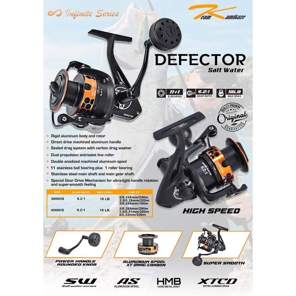 Reel Kamikaze Defector Sw 3000/4000 Hs