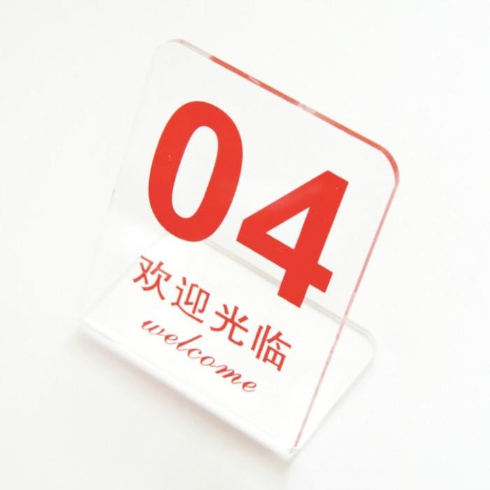 

Baru Nomor Meja Akrilik Bening Standing Nomor Meja Cafe Stylish