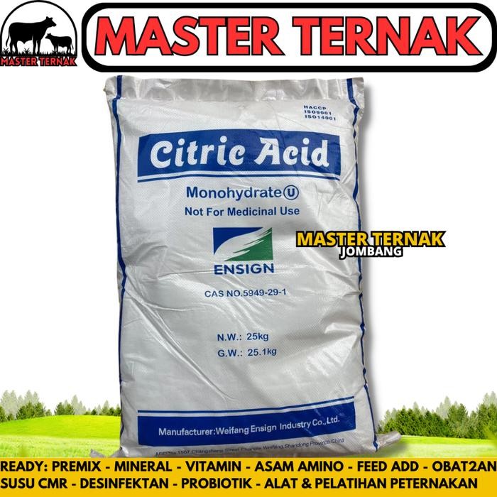CITRIC ACID 25 KG (1 SAK ) - FOOD GRADE - Sitrun - Citrun - Sitrat - Sitrun Makanan - Asam Sitrat -