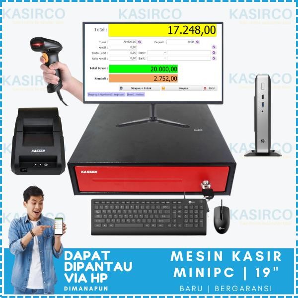 Mesin Kasir Komputer MiniPC Lengkap Siap Pakai