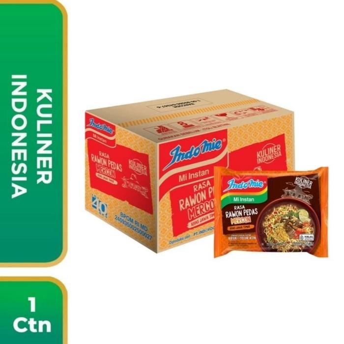 

1 Dus - Indomie mi instan rasa rawon pedas mercon isi 40 pcs
