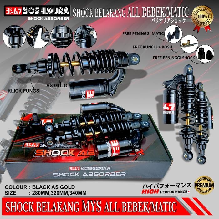 ShockBreakerBelakangTabungYoshimuraEvoUkuran280/320/340Mm Bebek
