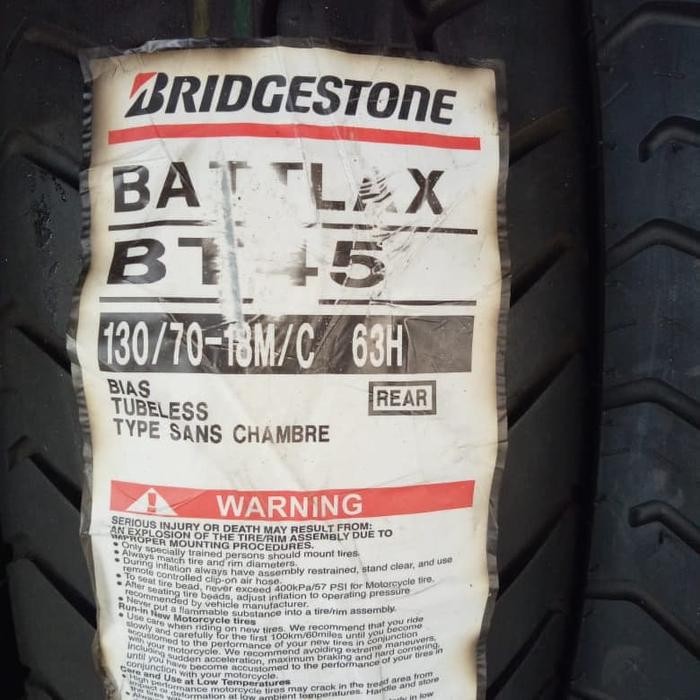 Ban Luar Bridgestone Battlax Bt 45 Ukuran 130/70-18 Battlax Tubeless