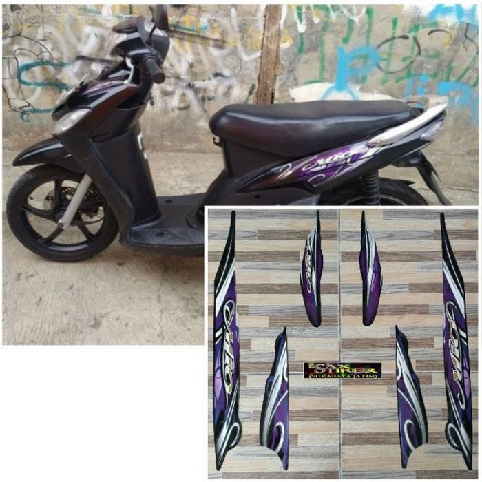 2010 smile ungu hitam original tahun Mio sporty Yamaha striping (TERBAIK) (TERBARU) (TERMURAH)