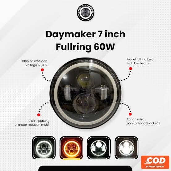 Best seller Daymaker DRL lampu depan LED 7 inch headlamp + SEIN jimny mobil motor Terlaris