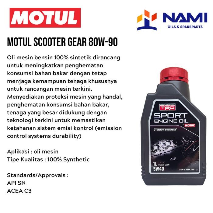*MOTUL TRD GASOLINE (1L)* Oli Mesin Mobil Bensin - Original