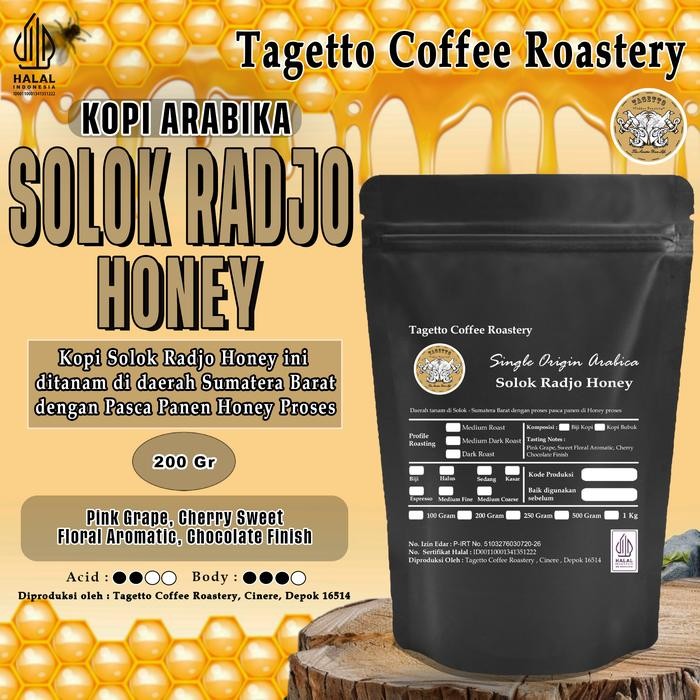 

Otten Flair - Biji Kopi Arabika Solok Radjo Honey 200Gr Specialty Arabica Bean Ground Bubuk 200 Gram