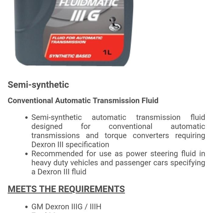 total atf III G fluidmatic dex 3 transmission fluid & power steering