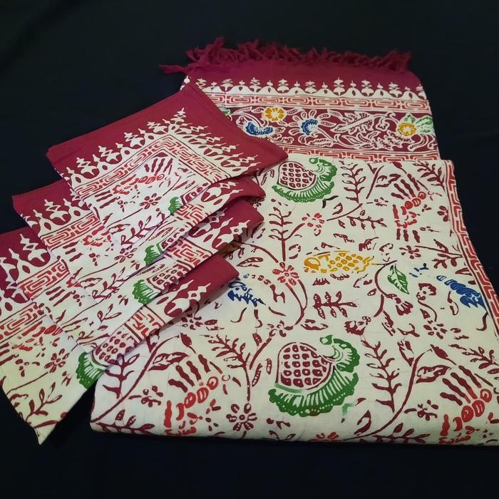 Taplak Meja Makan Batik Cuiri Besar Kursi 6