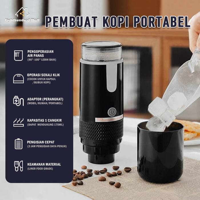 Lighthundred Mesin Kopi / Mesin Pembuat Espresso Portable / Portable Coffee Maker / Espresso Coffee