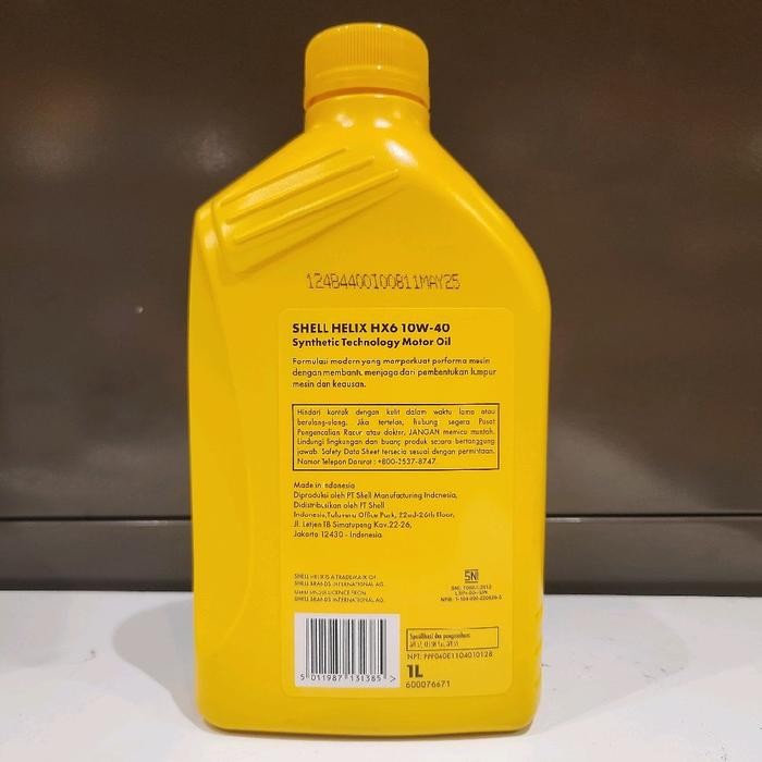 Oli Mobil Shell Helix HX6 HX 6 Semi Sintetic Kemasan 1 Liter