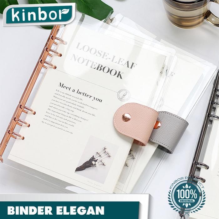 

Kinbor Elegant Binder A5 Transparan Binder With Clip Note Book Loose Leaf Rose Gold Binder Kertas